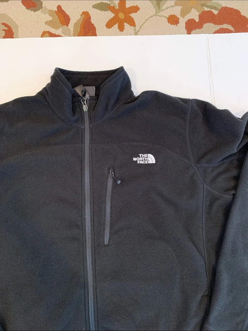 The North Face Men’s XXL Black Lightweight Full-Zip Stand Collar Fleece Jacket